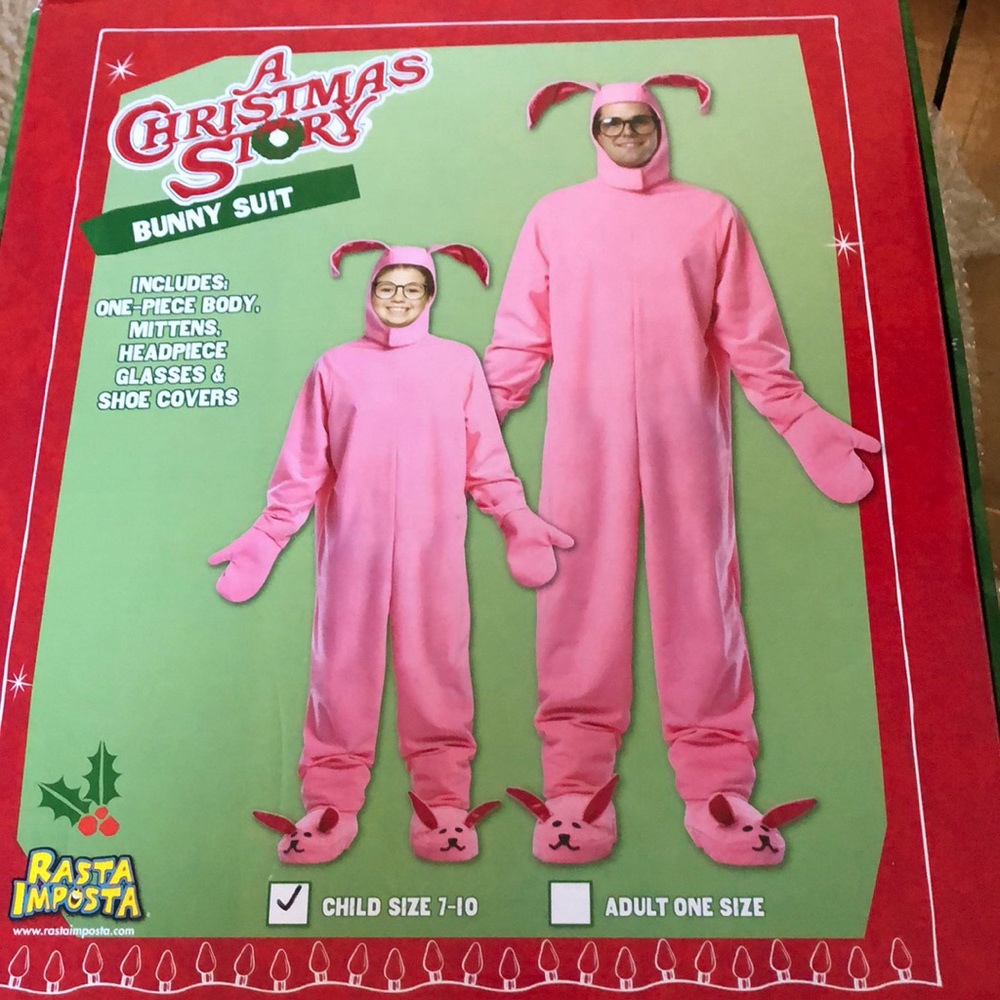 Christmas story bunny outfit